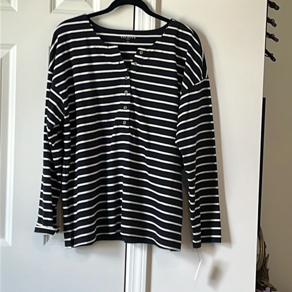 Talbots Nautical Strip Henley - Picture 1 of 3